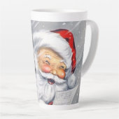 retro vintage Santa Render Latte Mok (Rechterhoek)