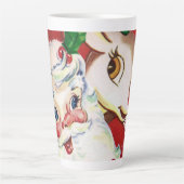 retro vintage Santa Render Latte Mok (Voorkant)