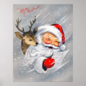 Retro vintage Santa Render poster (Voorkant)