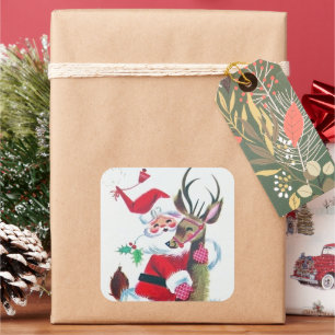 Retro vintage Santa Render sticker