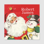 retro vintage Santa Sint-Kerstman, naam Na Naamplaatje (Voorkant)