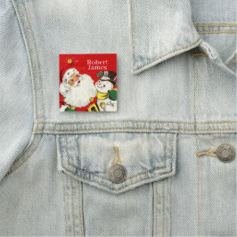 retro vintage Santa Sint-Kerstman, naam Na Naamplaatje