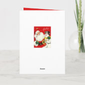 retro vintage Santa snewman Feestdagen Kaart (Achterkant)