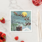 retro vintage Santa snewman Holiday Servet (Insitu)