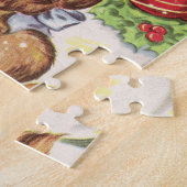 retro vintage Santa snewman Legpuzzel (Zijkant)