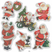 Retro Vintage Santas Large Sticker (Voorkant)