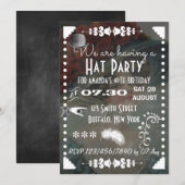 Retro Vintage Schoolbord Hoedenfeest Kaart (Voorkant / Achterkant)