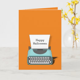 Retro Vintage Schrijfmachine Happy Halloween Kaart