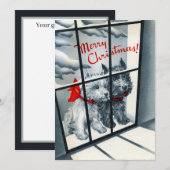 retro vintage Scotty dog add greeting Feestdagenkaart (Voorkant / Achterkant)