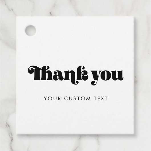 Retro vintage script Dank je Bedankjes Labels (Voorkant)