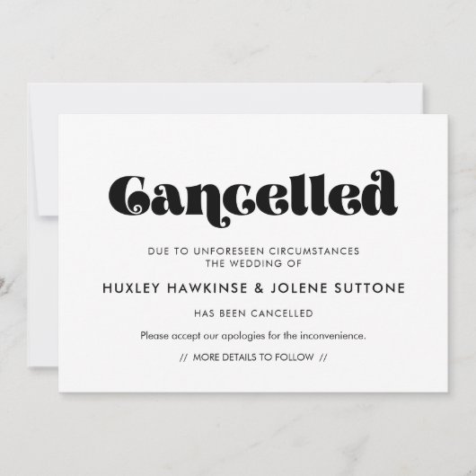 Retro vintage script Geannuleerde evenementenaanko Kaart (Voorkant)