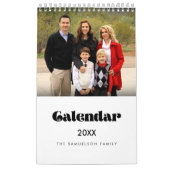 Retro vintage script gezinskalender 2027 kalender (Hoes)