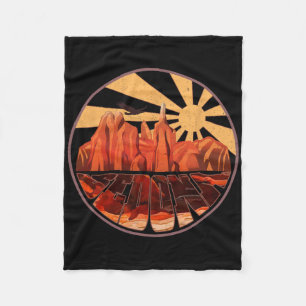 Retro Vintage Sedona Arizona T-shirt Wandelen Zons Fleece Deken