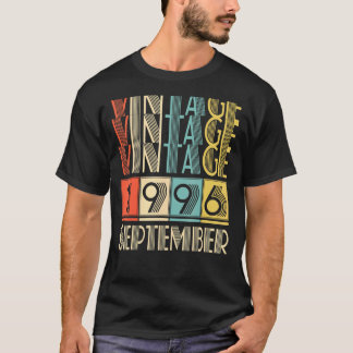 Retro Vintage September 1996 25th Birthday Men Wo T-shirt
