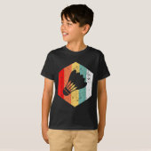 Retro Vintage Shuttle Grappig Badminton Cadeau T-shirt (Voorkant volledig)