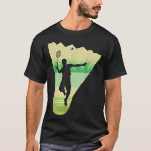 Retro Vintage Shuttle Speler Badminton T-shirt