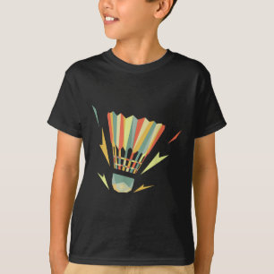 Retro Vintage Shuttle Speler Badminton T-shirt