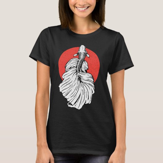 Retro Vintage Siamese Vechtvis T-shirt (Voorkant)