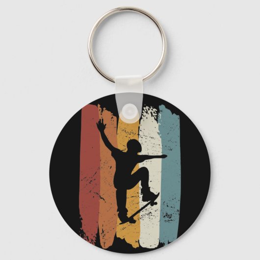 Retro vintage skateboard sleutelhanger (Voorkant)