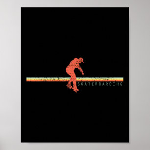 Retro Vintage Skateboard T-shirt Cadeau Poster