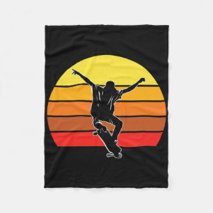 Retro Vintage Skateboardende Skaters- Skateboarder Fleece Deken