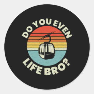 Retro Vintage Ski Doe Je Wel Lift Bro  Ronde Sticker