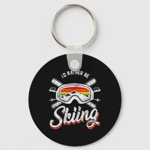 Retro Vintage Ski Mijn Leven Gaat Bergafwaarts Sleutelhanger