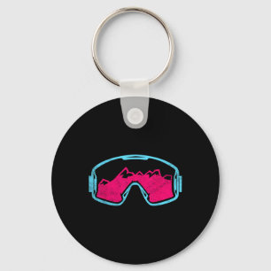 Retro Vintage Ski Sneeuwbril 80s 90s Skiën Sleutelhanger