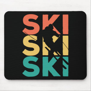 Retro Vintage Skigeschenk voor Skiërs Muismat