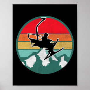 Retro Vintage Skisport Sneeuw Cadeaus Voor Skiërs Poster