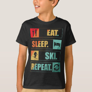 Retro Vintage Skisport Sneeuw Cadeaus Voor Skiërs T-shirt