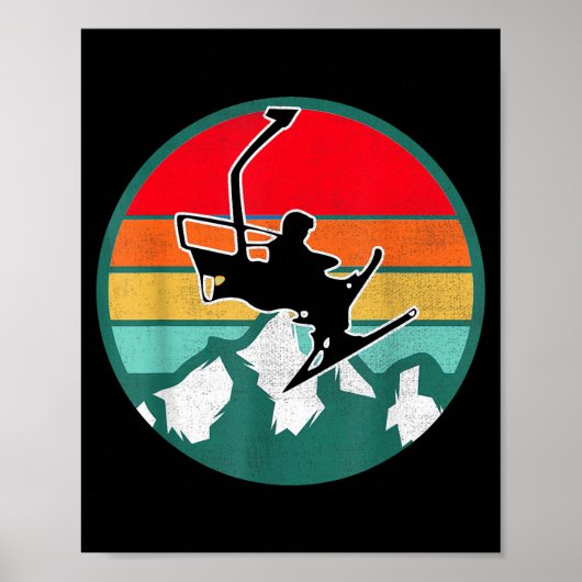 Retro vintage skisport sneeuw poster (Voorkant)