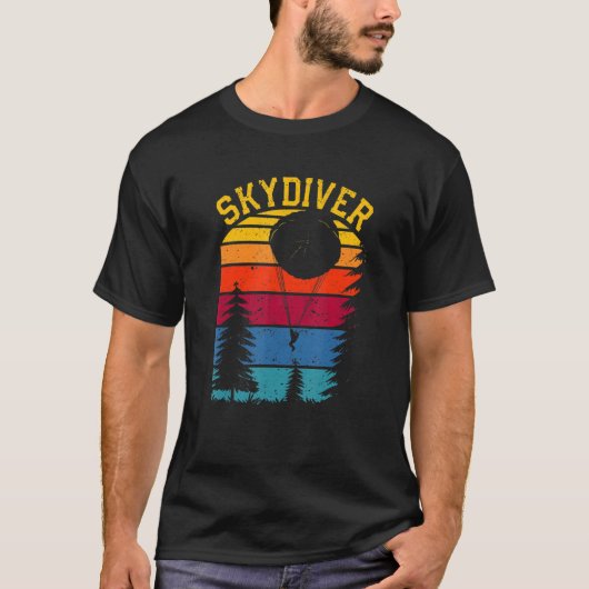 Retro Vintage Skydiver Skydiving Lover Parachuting T-shirt (Voorkant)