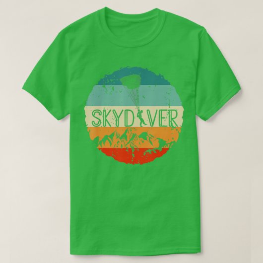 Retro Vintage Skydiver Skydiving Parachuting Skydi T-shirt (Design voorkant)
