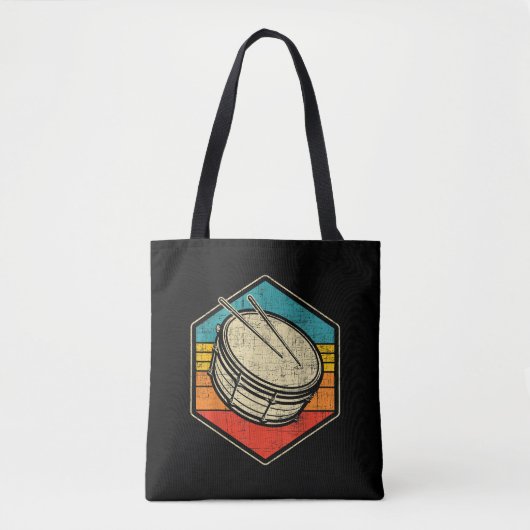 Retro Vintage Slagdrum - Marching Band Drumline Tote Bag (Voorkant)
