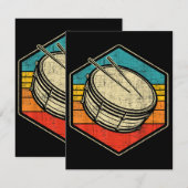Retro Vintage Snaredrum - Marching Band Drumline Informatiekaartje (Voorkant / Achterkant)
