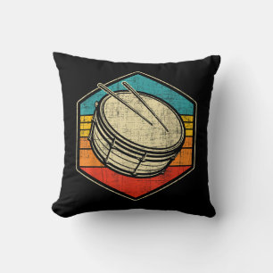 Retro Vintage Snaredrum - Marching Band Drumline  Kussen