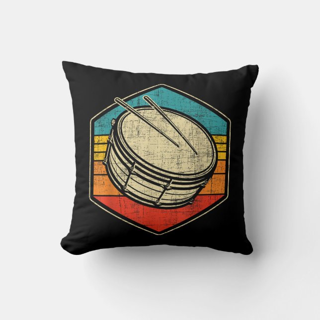 Retro Vintage Snaredrum - Marching Band Drumline  Kussen (Voorkant)