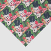 Retro Vintage-sneeuwfeest Tissuepapier (Detail)