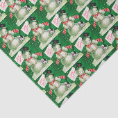 Retro Vintage-sneeuwpop Tissuepapier (Detail)