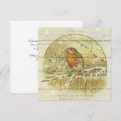 Retro | Vintage Sneeuwrijke Winter Kardinaalvogel Feestdagenkaart (Voorkant / Achterkant)