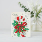 Retro Vintage snoepriet voegt berichtkaart toe Feestdagenkaart (Staand voorkant)