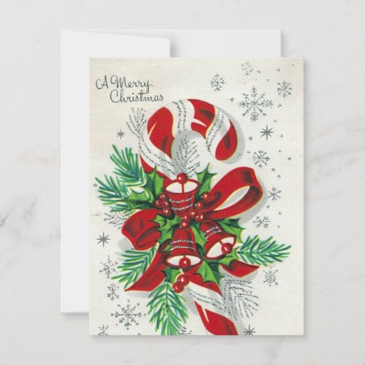 Retro Vintage snoepriet voegt berichtkaart toe Feestdagenkaart (Voorkant)