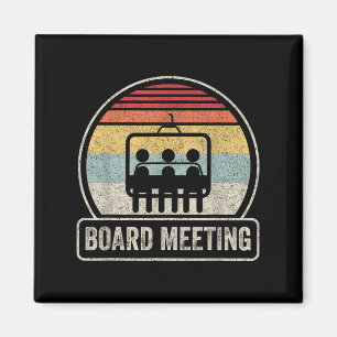 Retro Vintage Snowboard Vergadering Snowboarden Va Magneet
