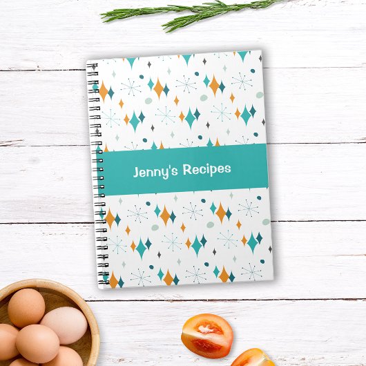 Retro Vintage Starburst Keuken Recepten Kookboek Notitieboek
