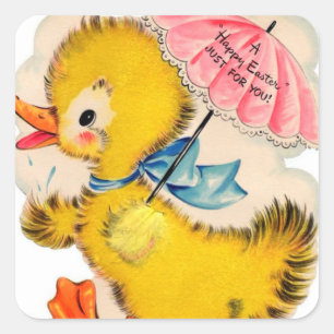 Retro vintage sticker van de de eendVakantie van