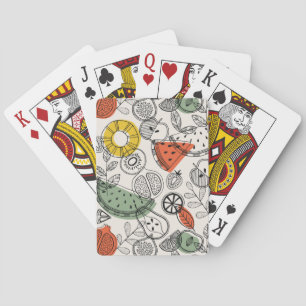 Retro Vintage Stijl Fruitpatroon Pokerkaarten