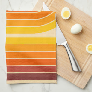 Retro Vintage Stijl Geometrisch Ontwerp Jaren 70 Theedoek