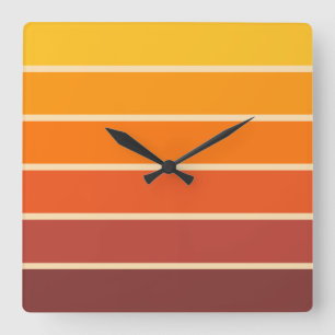 Retro Vintage Stijl Geometrisch Patroon Jaren 70 Vierkante Klok