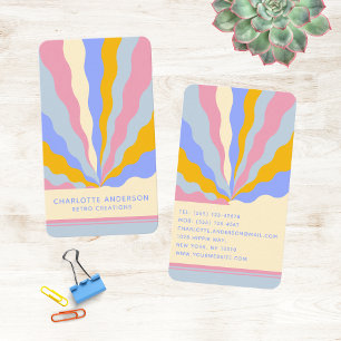 Retro Vintage Stralen Abstract Trendy Naam Visitekaartje